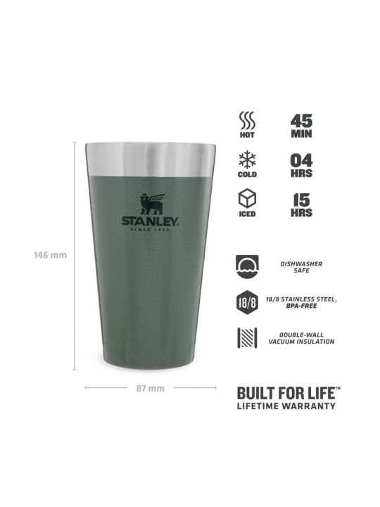 Vaso térmico apilable Stanley Adventure Stacking Beer Pint 16oz (473ml) Vaso térmico apilable Stanley Adventure Stacking Beer Pint 16oz (473ml)