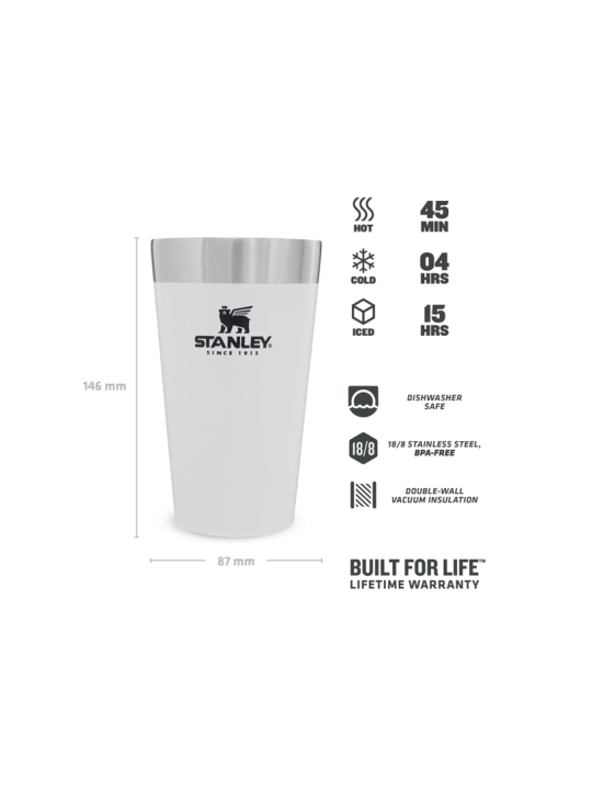 Vaso térmico apilable Stanley Adventure Stacking Beer Pint 16oz (473ml) Vaso térmico apilable Stanley Adventure Stacking Beer Pint 16oz (473ml)